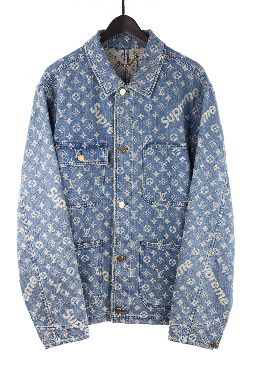 Louis Vuitton, Jackets & Coats, Copy Supreme Louis Vuitton Jacquard Denim  Parka